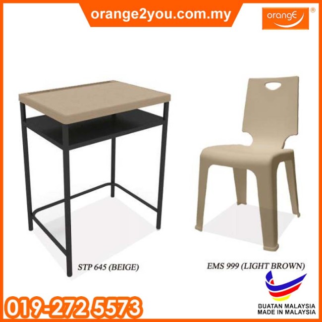 STP 645 +EMS 999 - Meja Sekolah dan Kerusi | Study Table and Chair (MOQ: 30 UNIT)